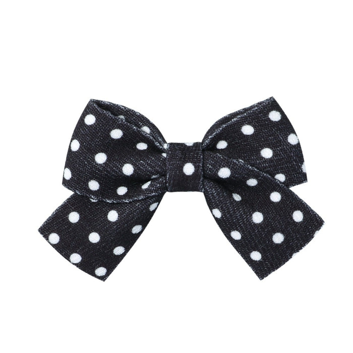 Wholesale Polyester Milk Pattern Fabric Bow Hairpin JDC-HC-Xiane016