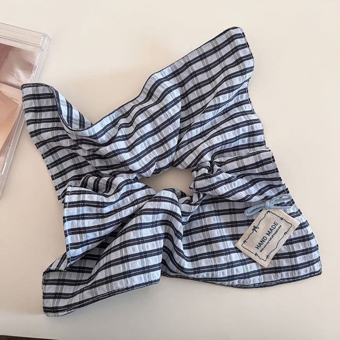 Wholesale Small niche minimalist retro striped square circle hair loop, women's high-end sense, ponytail hair accessory, headband, rubber band hair clip