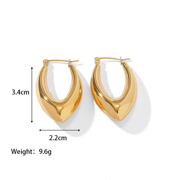Wholesale Stainless Steel Gold-Plated Hollow Geometric Earrings