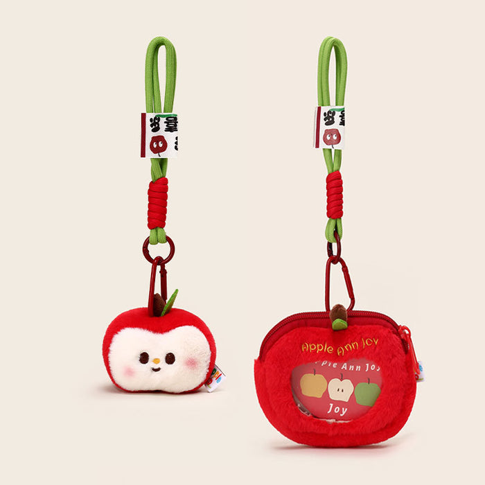 Wholesale Half Apple Plush Pendant Couple Keychain