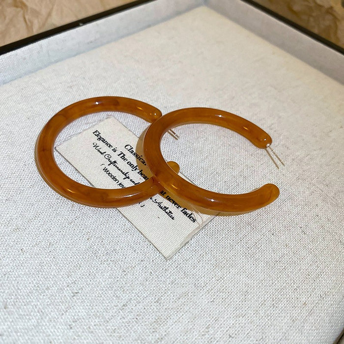 Wholesale  silver needle geometric irregular resin earrings heart earrings