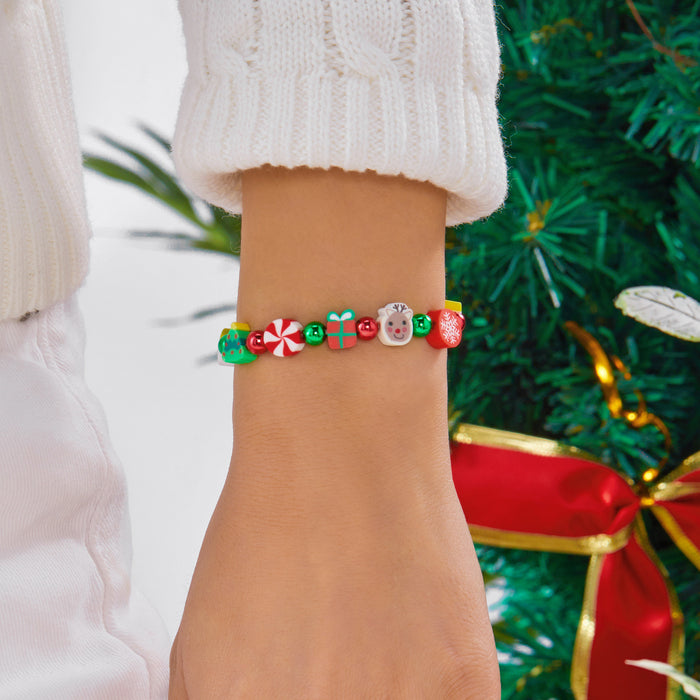WholesaleNew Year Christmas bracelets fashionable versatile Christmas polymer clay  snowman bracelet spot
