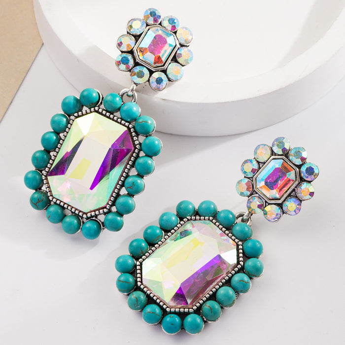 Wholesale Colorful diamond statement earrings