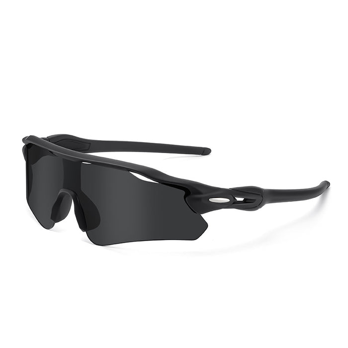 Wholesale Stylish Sports Sunglasses HD Anti UV Windproof Cycling Running Outdoor Goggles Dark Purple Frame Red Lens For Resale