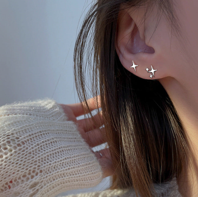 Wholesale S925 Silver Asymmetric Star Earrings JDC-ES-XiangDuan004