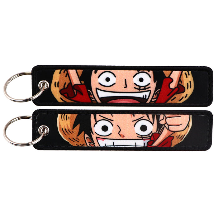Wholesale Woven Label Keychain Cartoon Keychain Bag Pendant Woven Fabric Chain