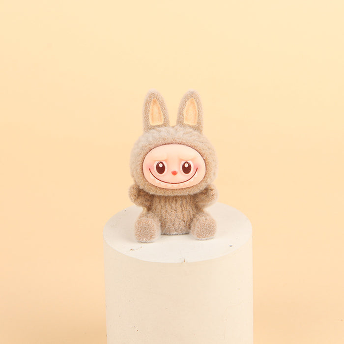 Wholesale Resin trendy cartoon flocked keychain pendant