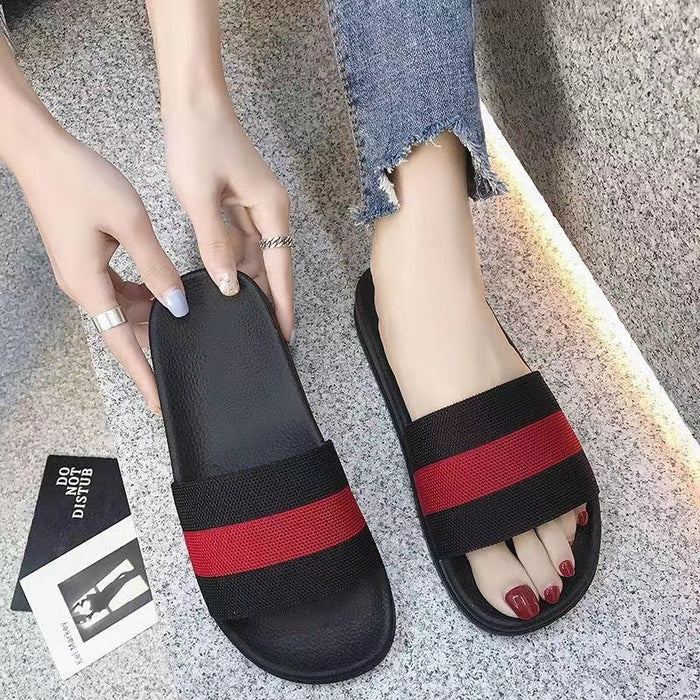Wholesale PVC Summer Outer Wear Non-slip Striped Slippers JDC-SP-LiNi003