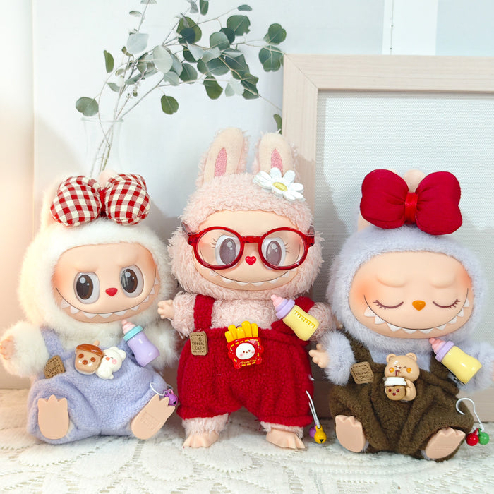 Wholesale Sitting 15cm Party Clothes Mini Doll Clothes Sweet Pink Strap Pants