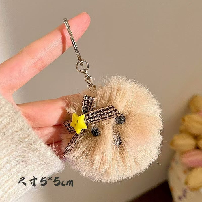 Wholesale Blush Little White Dog Plush Pendant Keychain