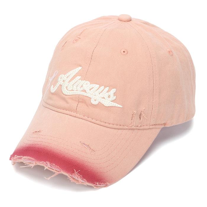 Wholesale Distressed Embroidered Baseball Cap - Always Design Unisex Casual Sun Hat for Everyday Wear