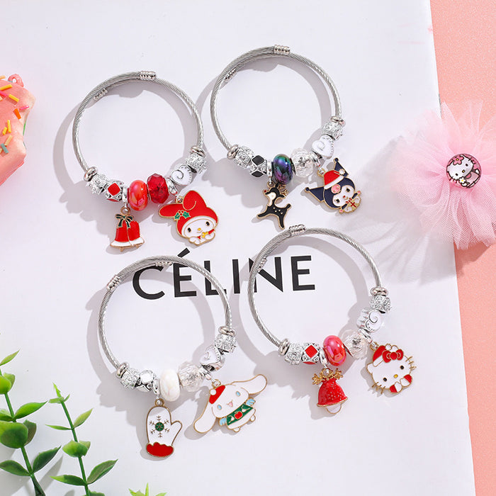 Wholesale Cartoon & Beaded Bracelet Stainless Steel with Bells MOQ≥2