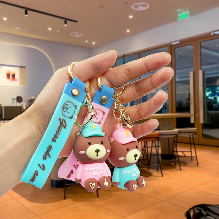 Wholesale Creative Cartoon Big Brown Bear Keychain Pendant Cute Men's and Women's Backpack Car Hanging Small Gifts