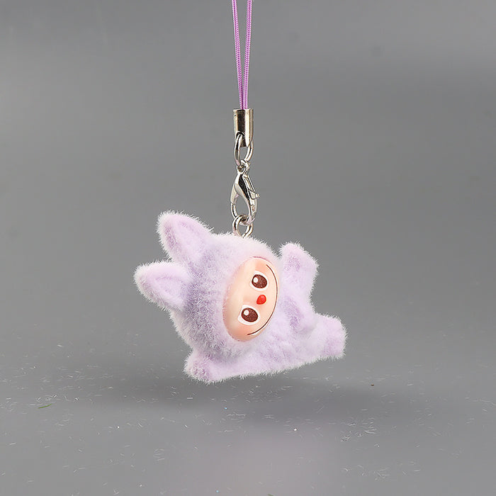 Wholesale Resin flocked side-lying yoga cartoon keychain
