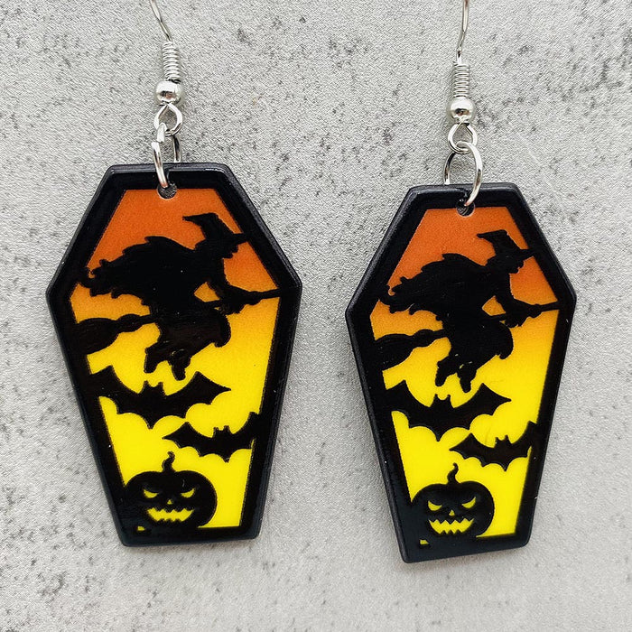 Wholesale  earrings coffin ghost bat acrylic earrings Amazon holiday jewelry