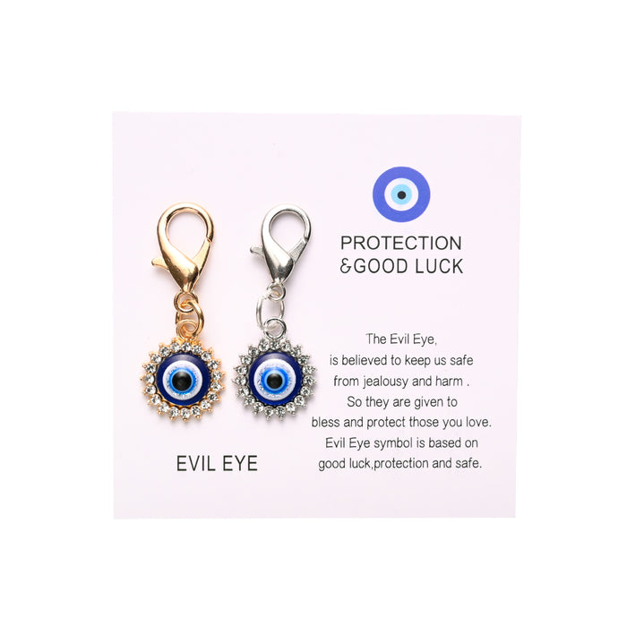 Wholesale Diamond-encrusted devil' s eye keychain