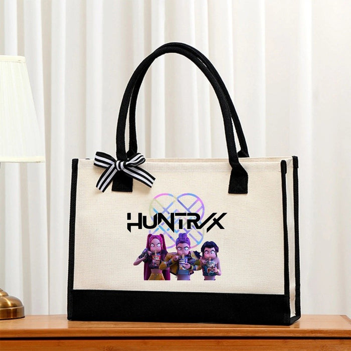 Wholesale Cartoon Print  Canvas Bag  Convenient Handheld Tote Bag