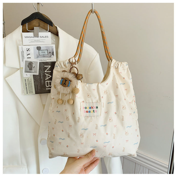 Wholesale New Cute Single Shoulder Canvas Bag Single Shoulder Bag Large Capacity Handbag Tote Bag Commuter Bag