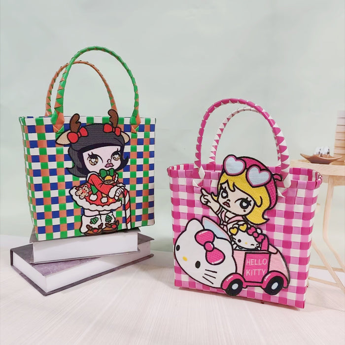 Wholesale Rattan Handbag Cartoon Plastic Handbag Lightweight Daily Wear Leisure Travel Shoulder Bag