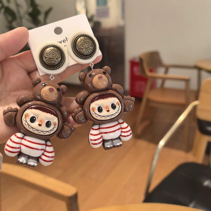 Wholesale Handmade Cartoon Silver Needle Niche Design Earrings