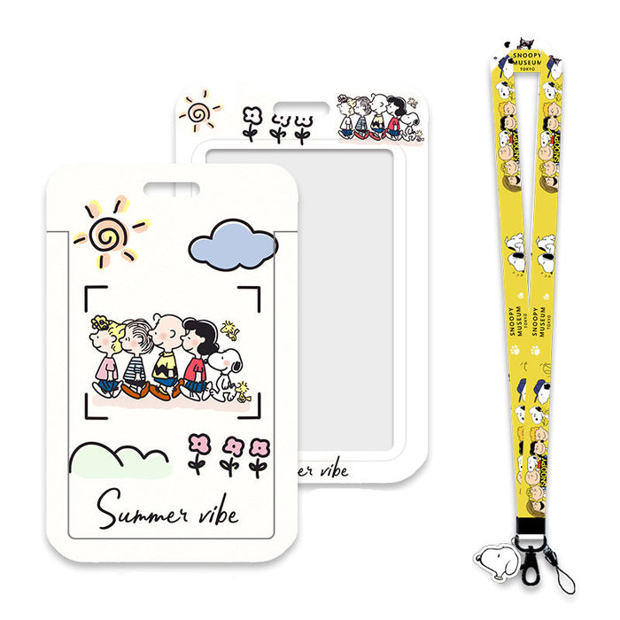 Wholesale Cute cartoon printed lanyard card holder and keychains.