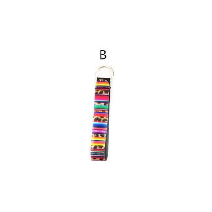 Wholesale 10PCS Neoprene Stripe Print Wrist Keychain JDC-KC-YiBO002