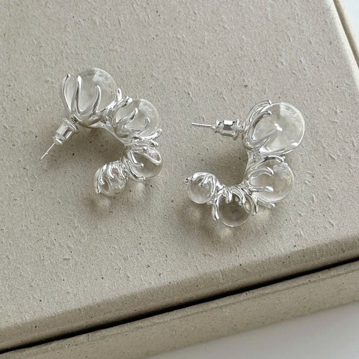 Wholesale Crystal Ball C- shaped Earrings Ear Ring