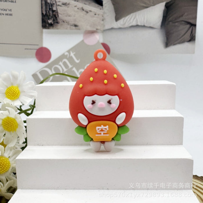 Wholesale Cartoon Strawberry Series Keychain Soft PVC Doll Bag Pendant Exquisite