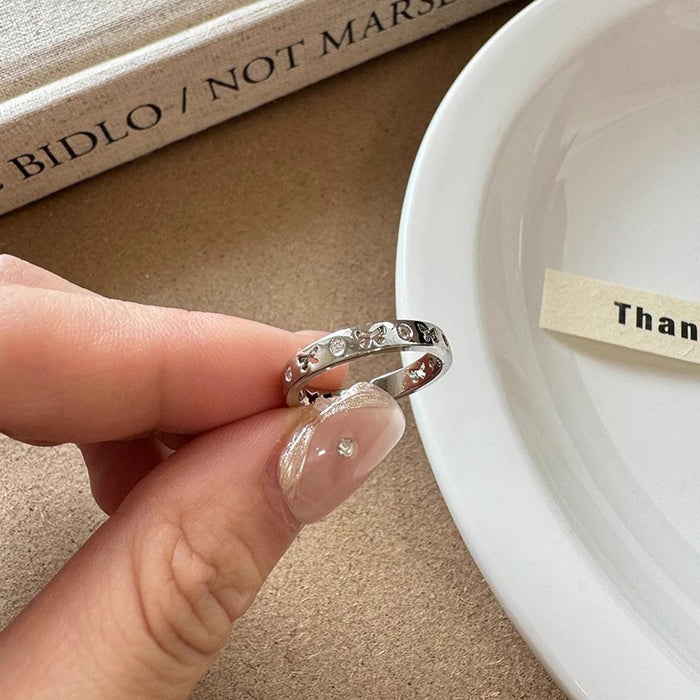 Wholesale Open silver Butterfly Ring Girls Design Wings Finger Ring