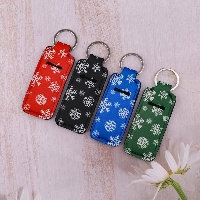 Wholesale Snowflake Pattern Lipstick Case Keychain