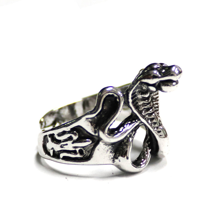 Wholesale Punk Style Personalized Domineering Cobra Statue of Liberty Cross Men's Ring JDC-RS-NH002