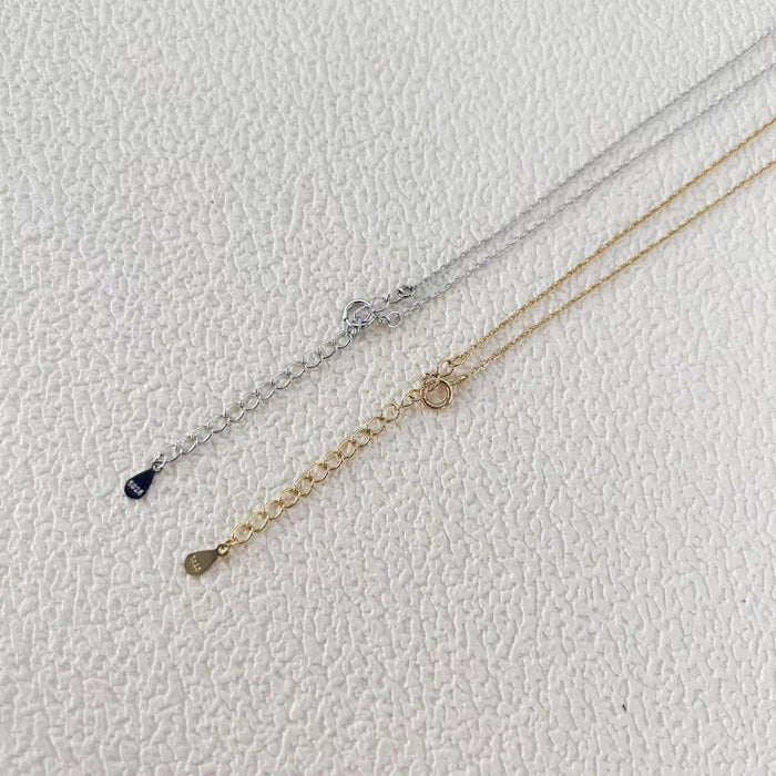 Wholesale New silver lucky bean necklace, simple, personalized, versatile, niche collarbone chain