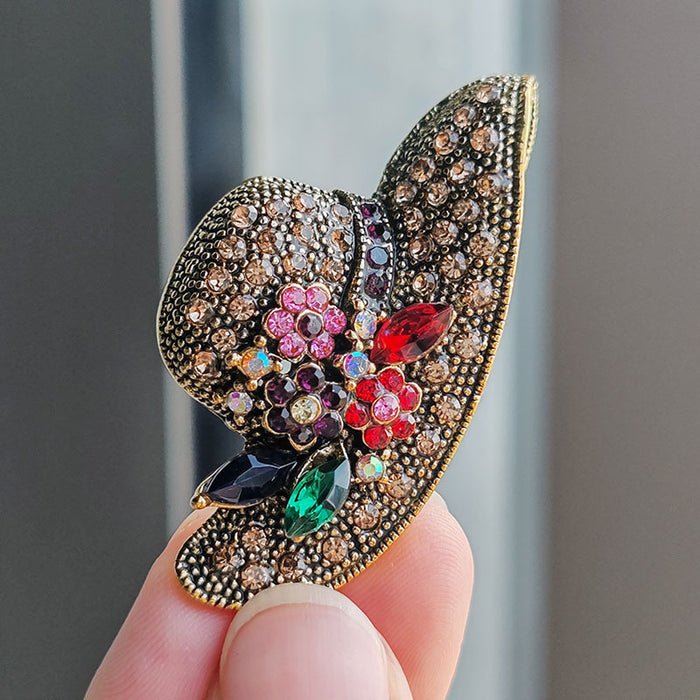 Wholesale Alloy Corsage Diamond Gold Brooch Clothing Accessories
