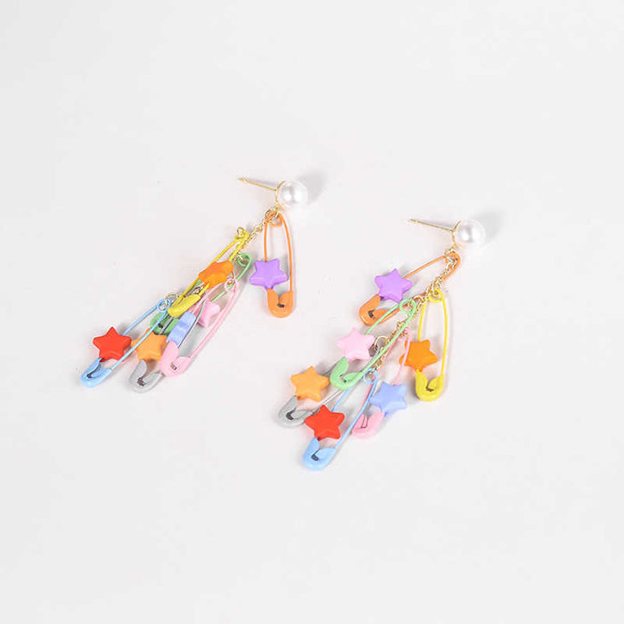 Wholesale Pin long tassel earrings with temperament, exaggerated earrings, niche and versatile earrings