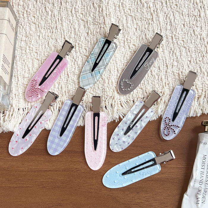 Wholesale Plastic Invisible Hair Clip Purple Floral Pattern for Everyday Styling Hair Accessory
