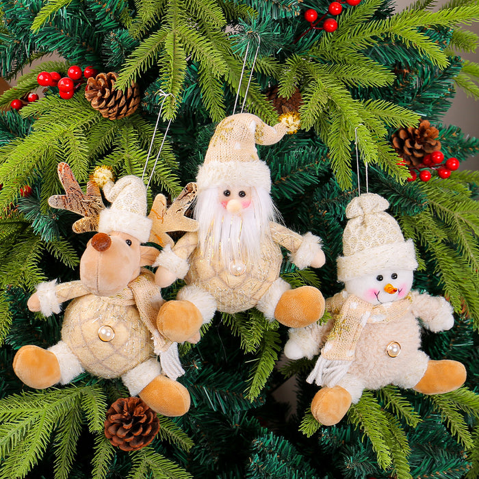 Wholesale  Snowman Doll Christmas Tree Pendant Christmas Elk Doll Window Scene Decoration Doll