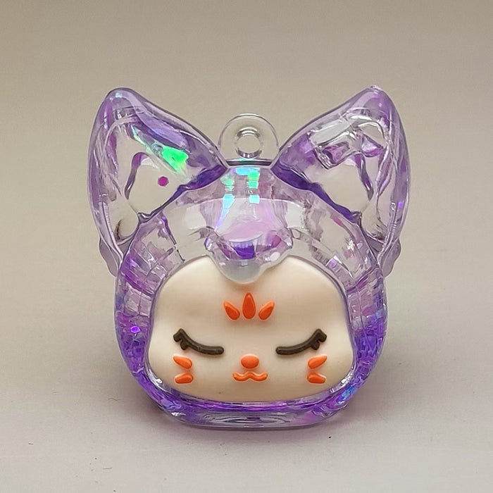 Wholesale Acrylic Oil-in-the-Box Luminous Bubble Beads Fox Keychain Desktop Ornaments