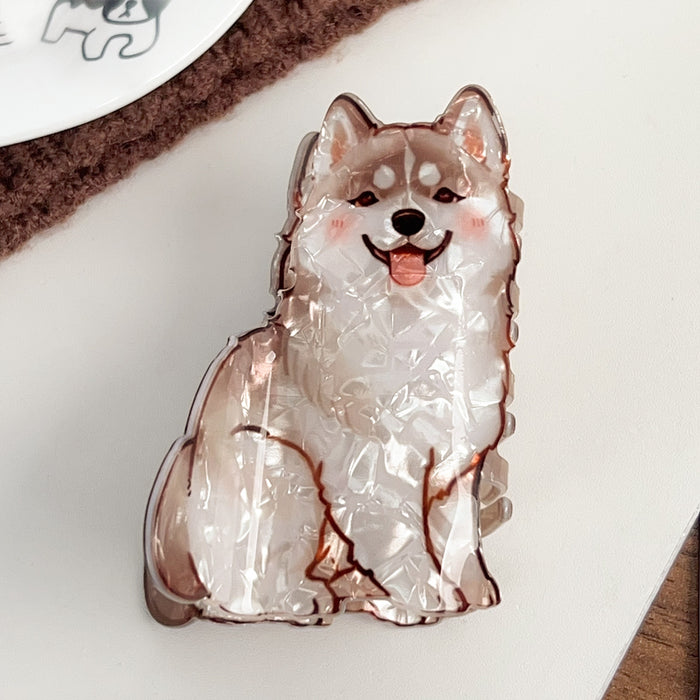 Wholesale Cute Puppy Design PVC Hair Clip - Samoyed Corgi Border Collie Hair Accessory