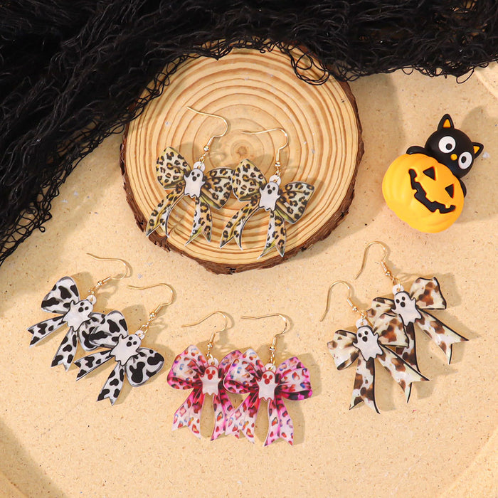 Wholesale  earrings acrylic cute funny shape ghost bow earrings
