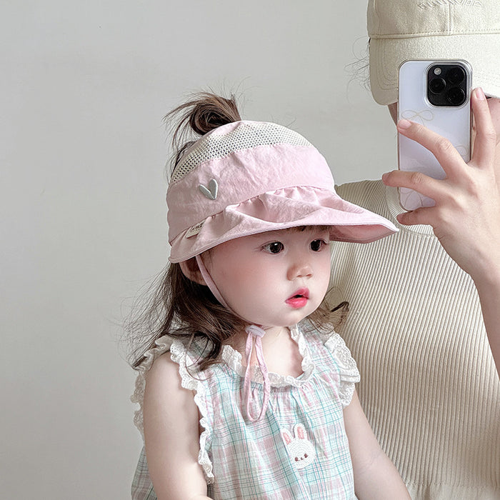 Wholesale Hat, empty top hat, children's thin design, quick drying, breathable large eave sun hat, sun protection hat, sun hat