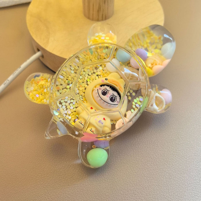 Wholesale Decorative Acrylic Turtle Ornament Glow-in-the-Dark Quicksand Toy MOQ≥2