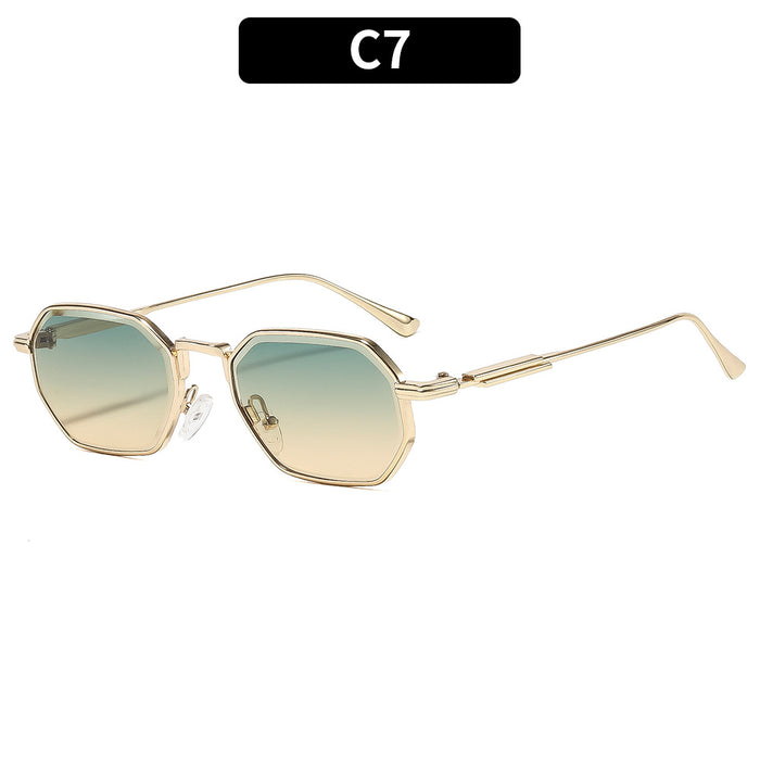 Wholesale Trendy Polygon Sunglasses Gold Frame Gray Lens UV400 for Women Outdoor Travel Fashion Accessory