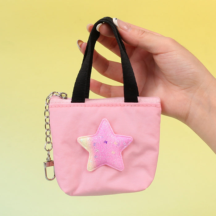 Wholesale Five Pointed Star Tarpaulin Handbag Coin Purse Trendy Zipper Bag Charm