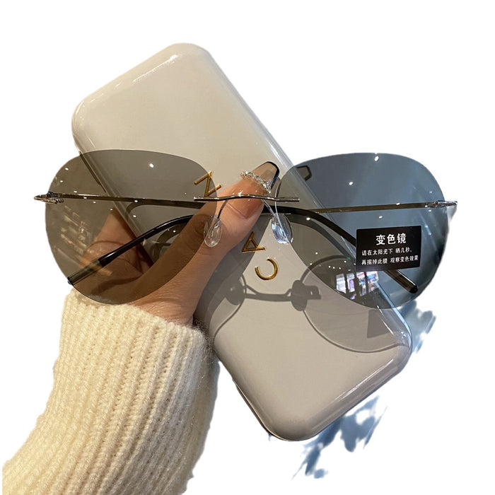 Wholesale Frameless sunglasses for men, pilot polarized sunglasses, UV resistant