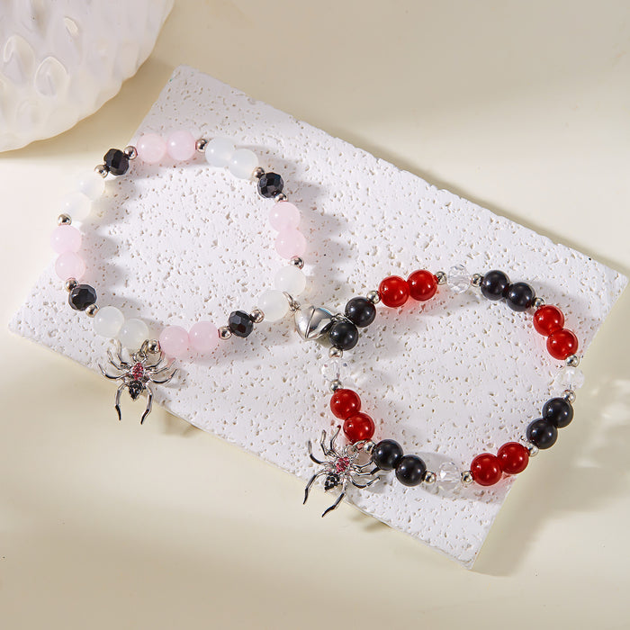 Wholesale   Heart Bracelet Handmade Beaded Adjustable Elasticity Couple Holiday Bracelet