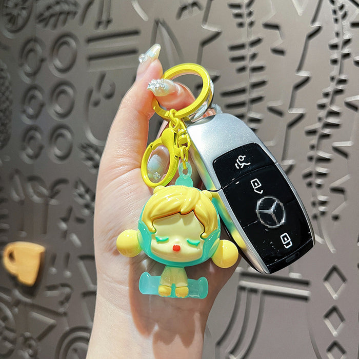 Wholesale Original Girl Keychain Electroplating UV Cartoon Doll Couple Keychain Bag Pendant Small Gift