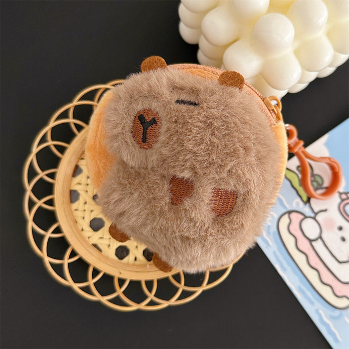 Wholesale Cartoon Plush Coin Purse Cute Mini Soft Cute Cat Coin Storage Bag Student Portable Earphone Bag