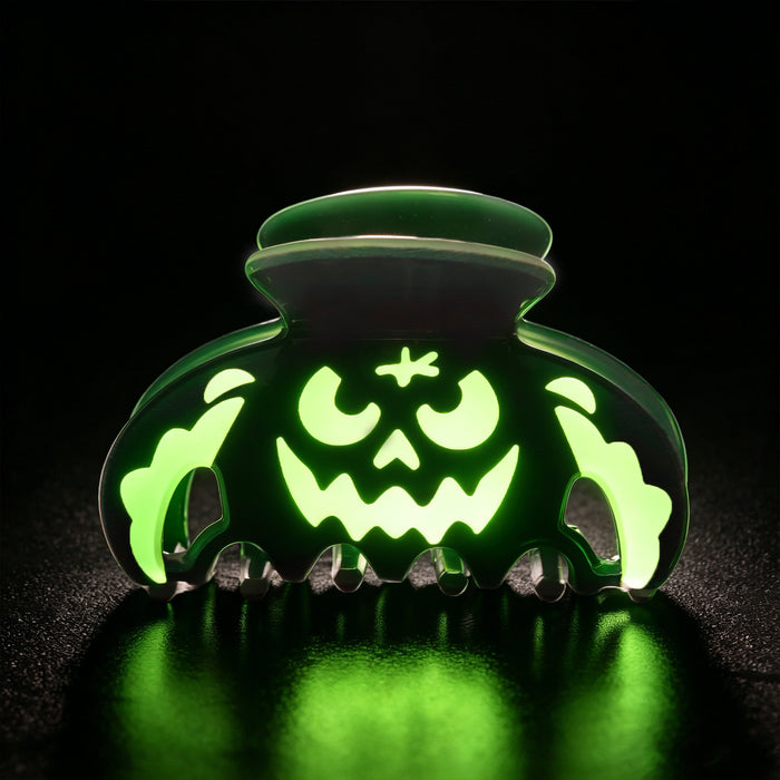Wholesale Pumpkin Glow In The Dark Hollow Acrylic Claw Clip Dark Style Hair Accessory For Women