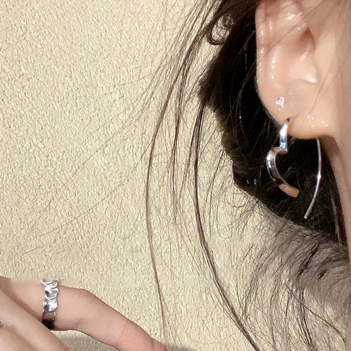 Wholesale Love Heart-shaped Ear Pin Women's Simple All-match Earrings  Earrings