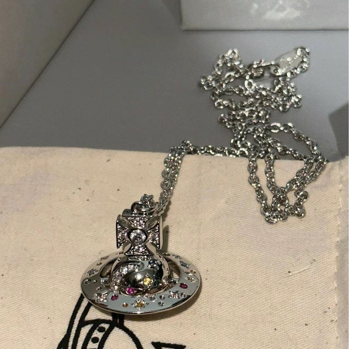 Wholesale Necklace colored diamond pendant sweater chain